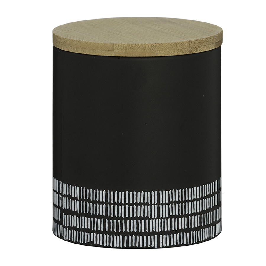Емкость для хранения Monochrome black, 14 см, 11,5 см, 1 л, Нерж. сталь, Бамбук, TYPHOON, Великобритания
