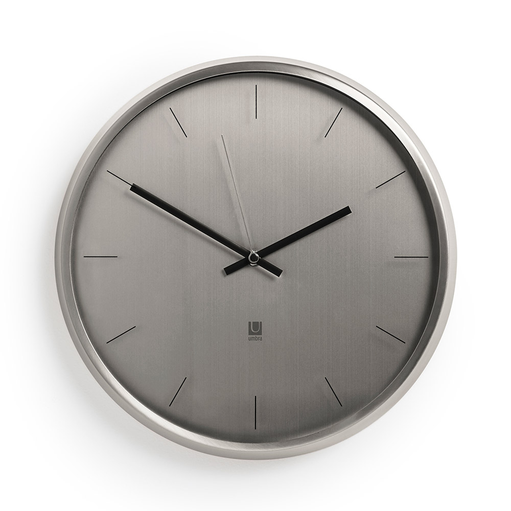 Часы настенные Meta nickel, 32 см, Металл, Umbra, Канада