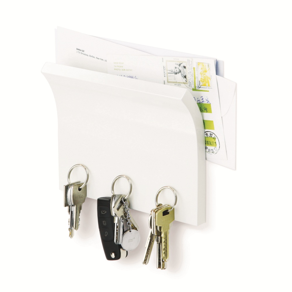 Держатель для ключей и писем Magnetter white, 20х19 см, Дерево, Umbra, Канада