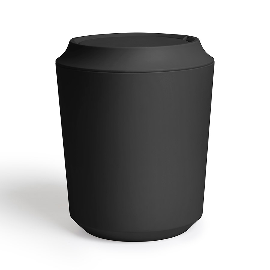 Корзина для мусора с крышкой Kera black, 21 см, 26 см, Пластик, Umbra