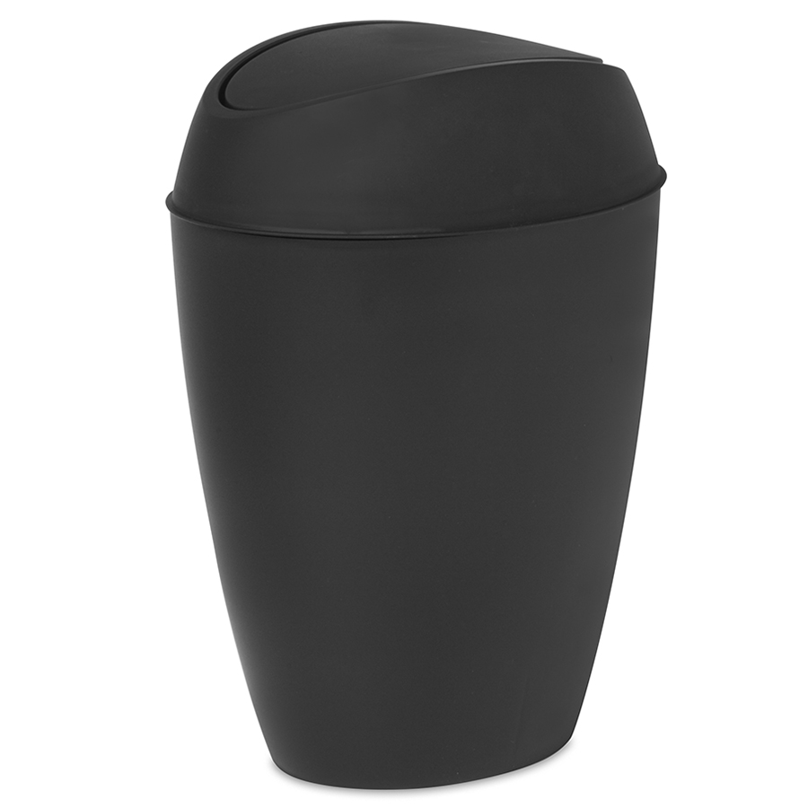 Корзина для мусора с крышкой Twirla black, 22х26 см, 36 см, 9 л, Пластик, Umbra, Канада