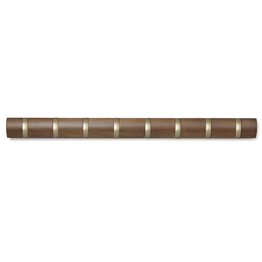 Вешалка настенная Flip 8 brown, 83 см, Металл, Дерево, Umbra, Канада