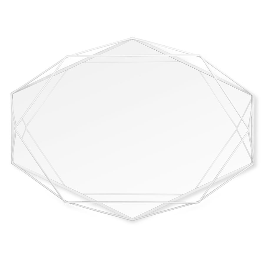 Зеркало декоративное Prisma white, 57x43,5 см, Пластик, Нерж. сталь, Umbra, Канада