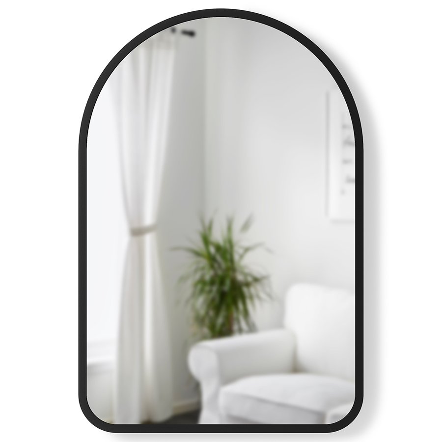 Зеркало настенное Hub rectangle black, 61х91 см, Зеркальное полотно, Резина, Umbra, Канада, Hub